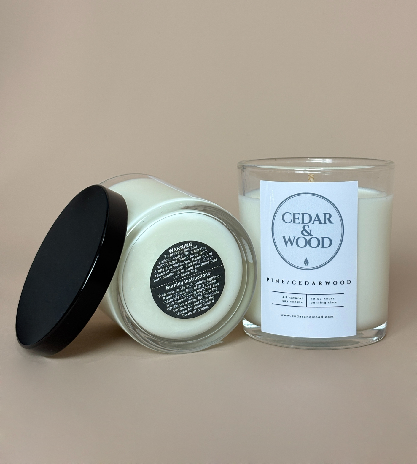 Pine/Cedarwood Scented Candle